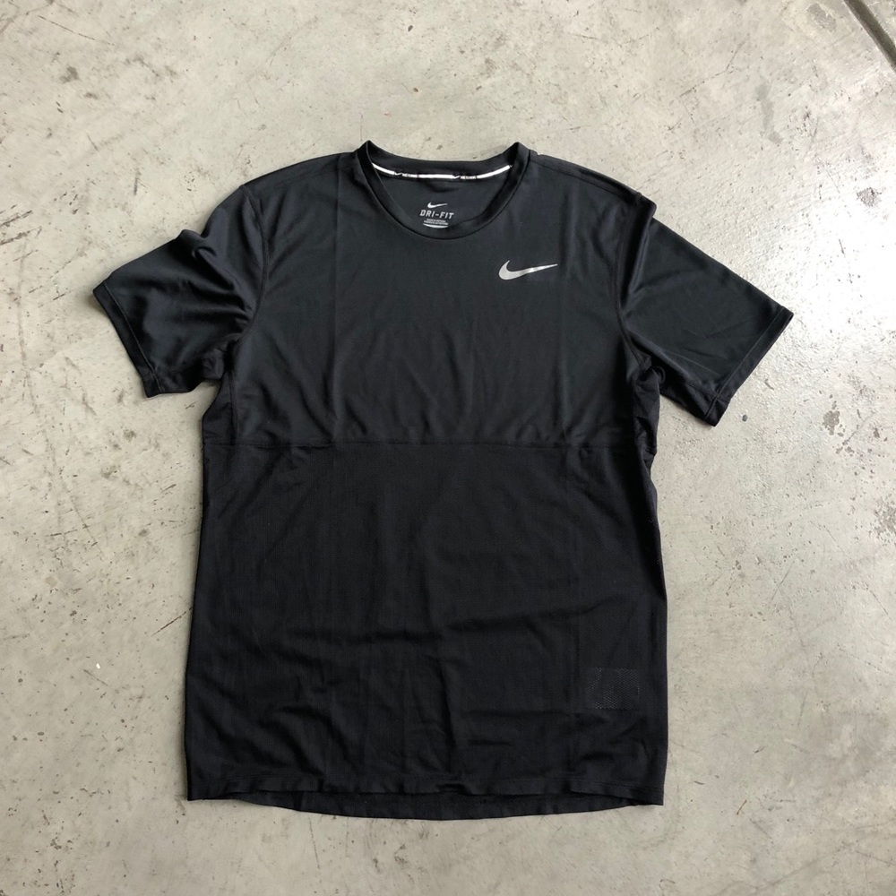 Nike Dri Fit Running Shirt Black Mens Sz M